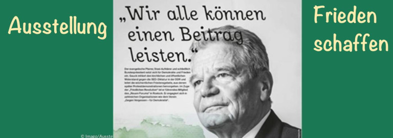 Plakat zur Ausstellung "Frieden schaffen"