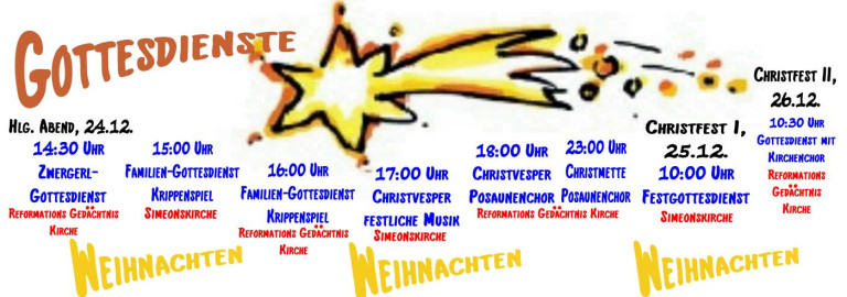 unsere Festgottesdienste an Weihnachten